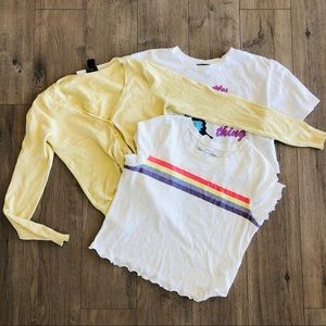 3 pc set - HOLLISTER tee yellow cardigan PLT tee